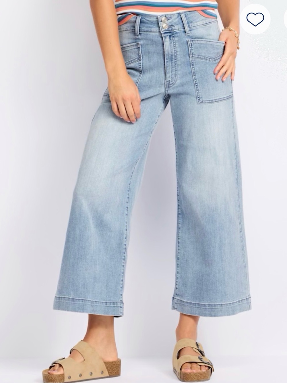 Studio Blue Cece Super High Rise Patch Pocket Crop Wide Leg